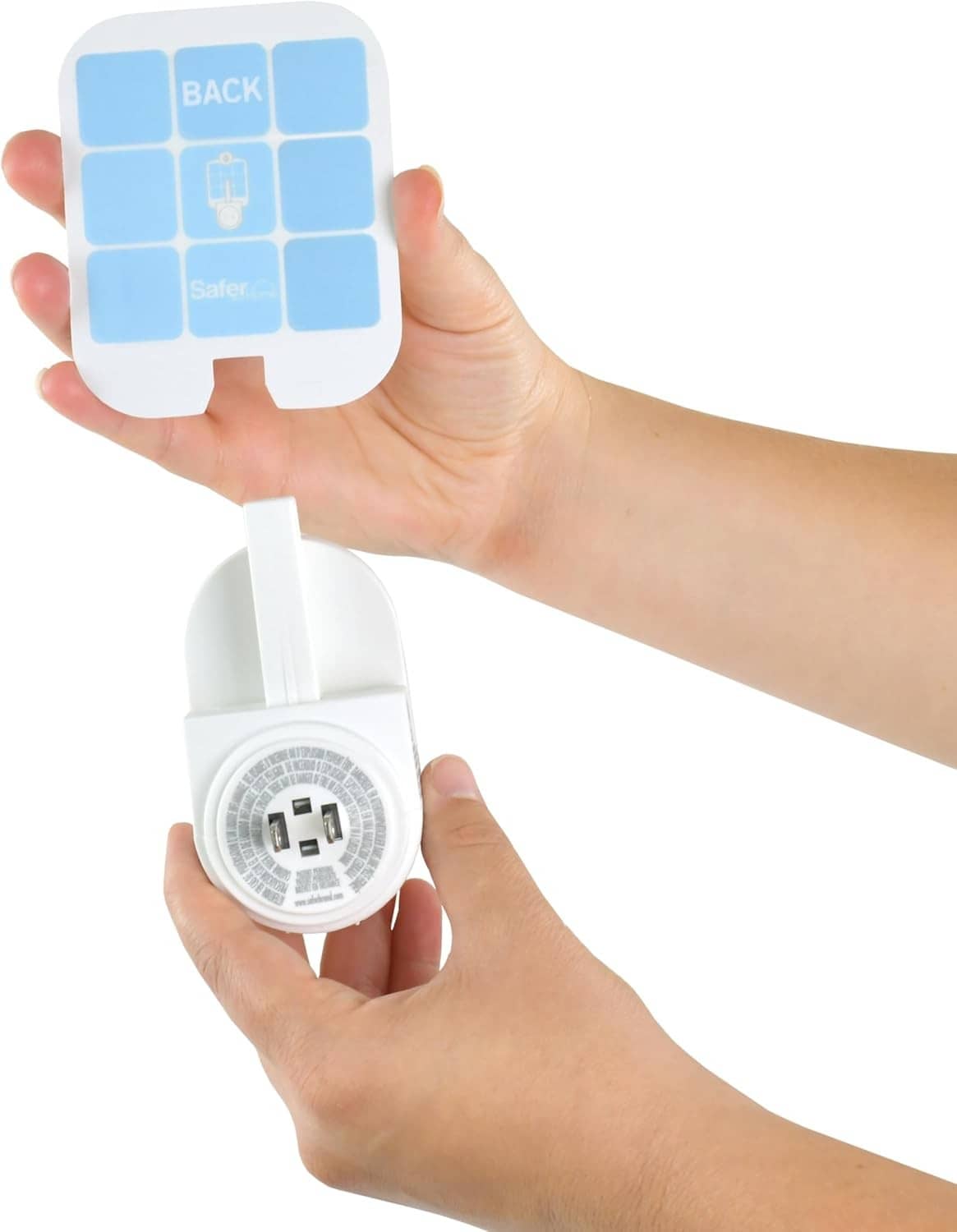 Safer Home indoor fly trap glue card refill being inserted into the trap base