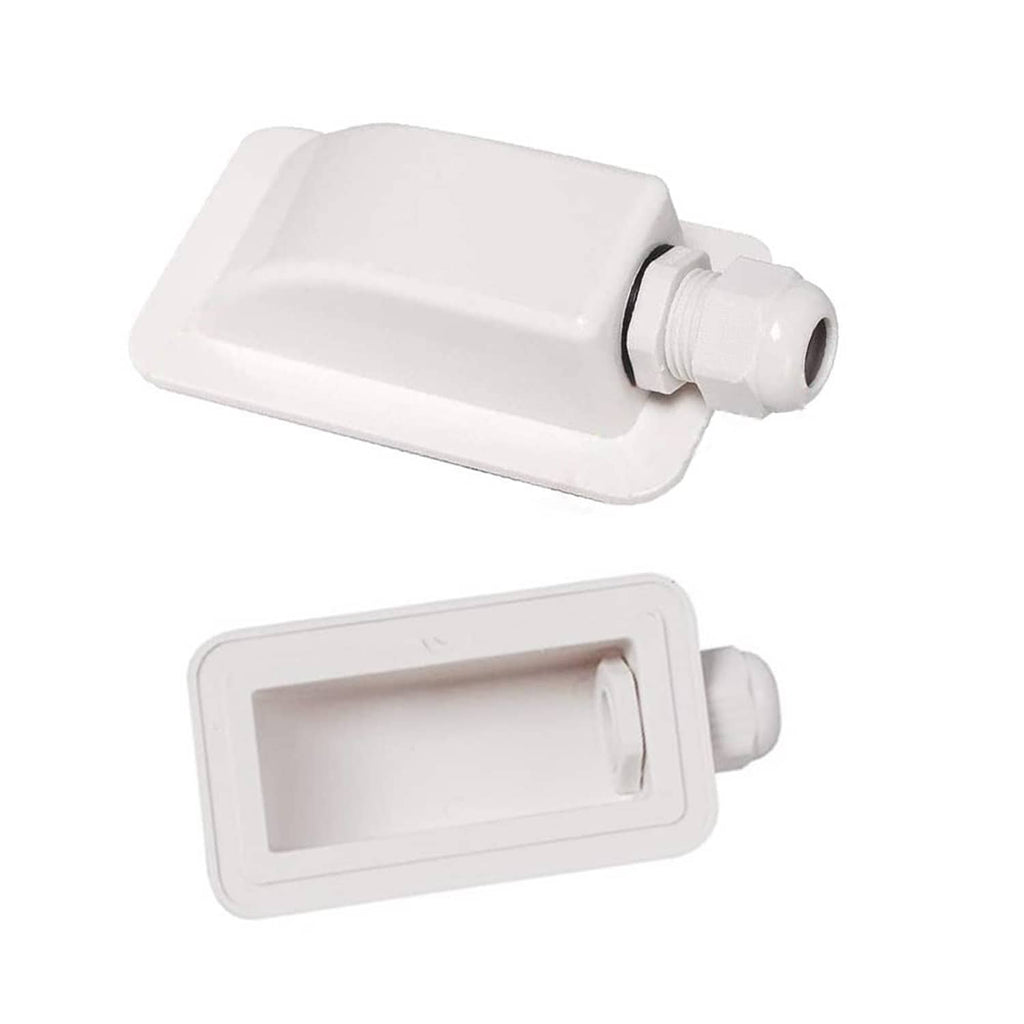 White solar roof cable entry gland box with wire inlet and sealing grommet