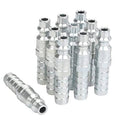 Industrial air plug fitting set with 3/8 hose barb, metal chrome-plated finish