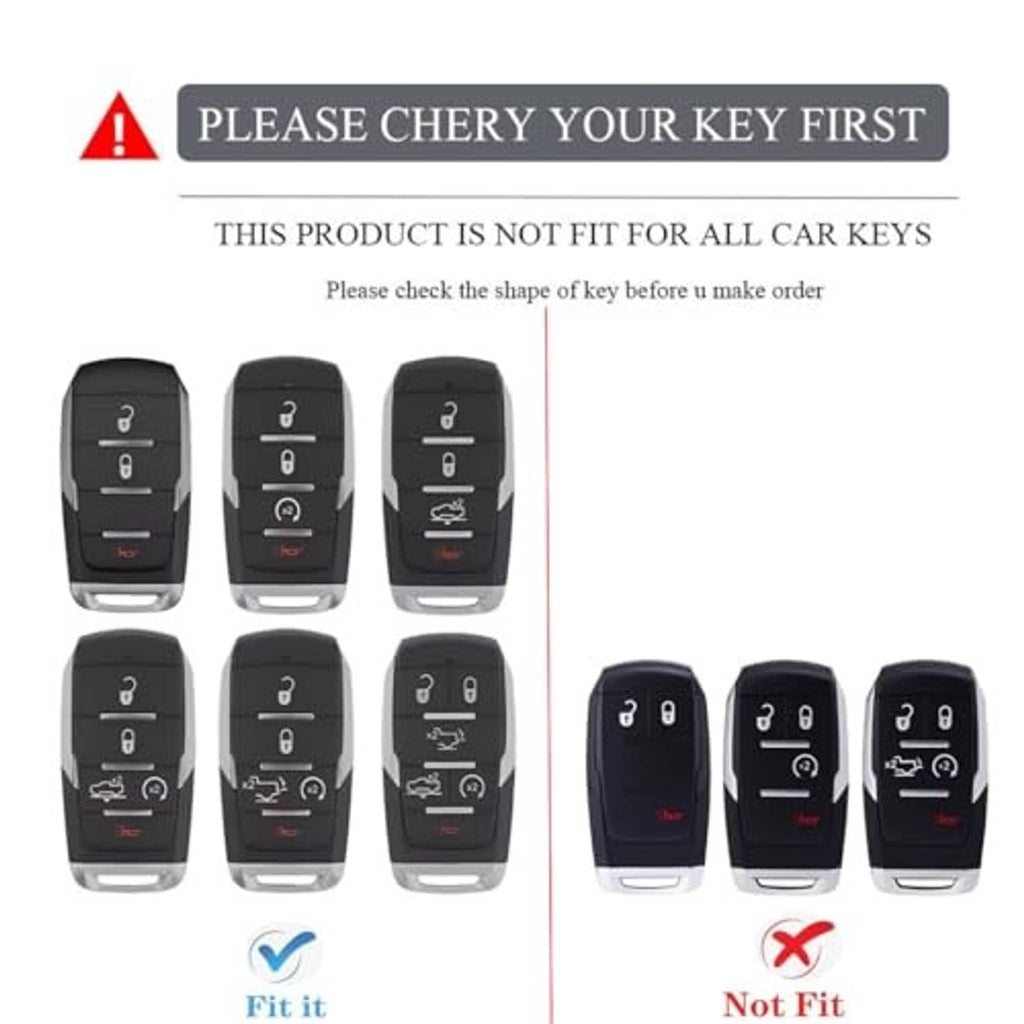 Black key fob cover set with key ring slot and remote button layout, multiple shapes