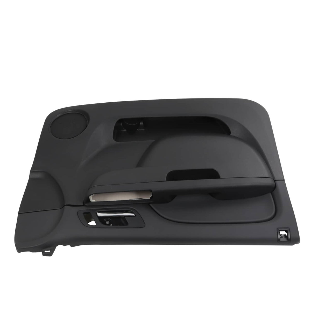 Front door interior trim panel, driver side, black, with handle bezel and speaker grille