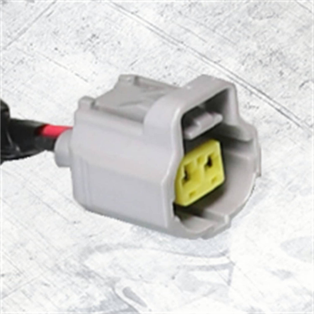 Engine wiring harness connector with gray housing and yellow seal
