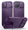 SURITCH dark purple iPhone 13/14 case with magnetic kickstand