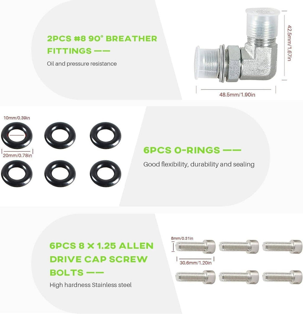 Aluminum billet tappet cover kit includes O-rings and Allen drive cap screws