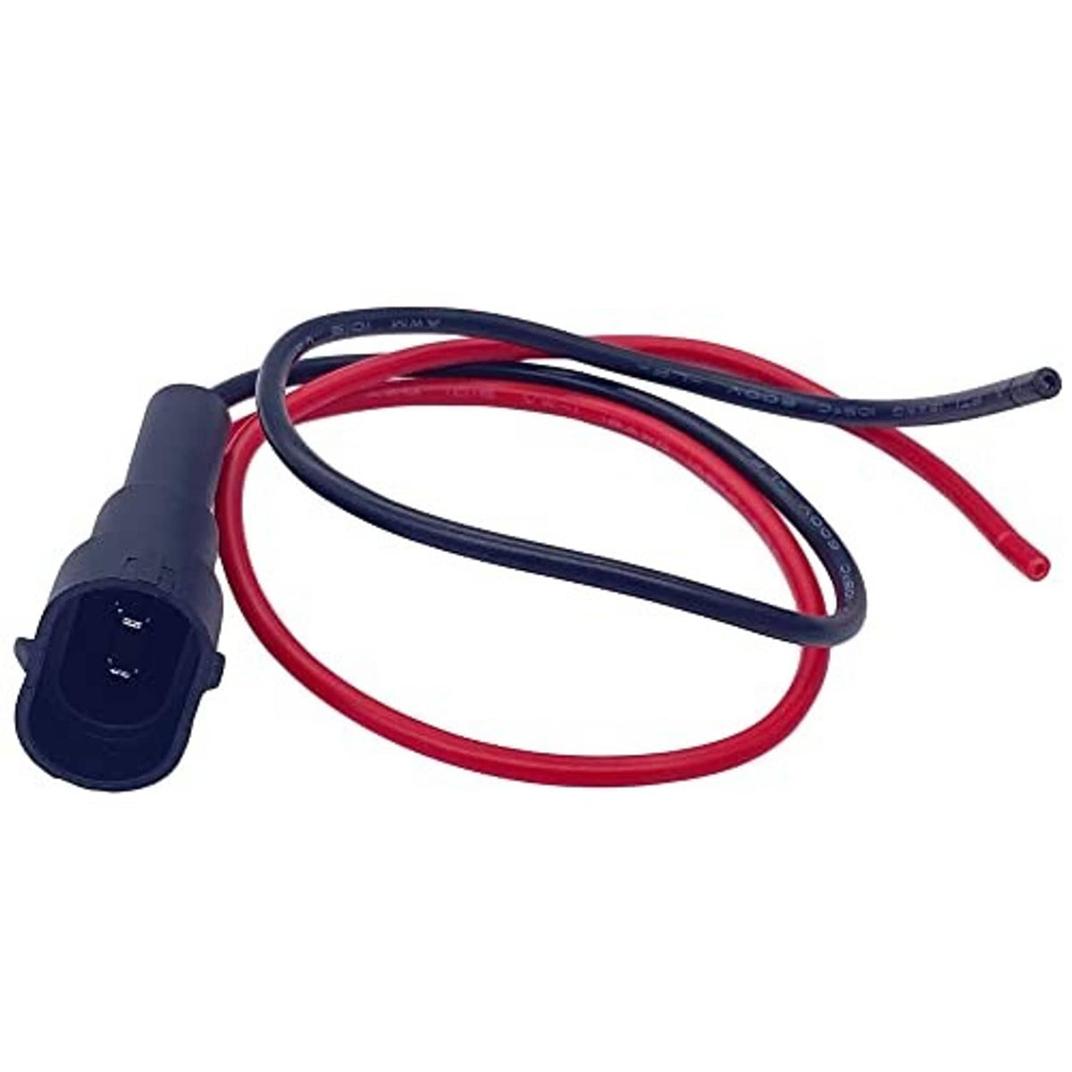 Vehicle headlight pigtail adapter pair with dark blue male connectors and red/blue leads