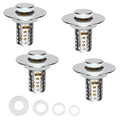 Chrome sink drain hair catcher set with perforated baskets and removable rings (4 pcs)