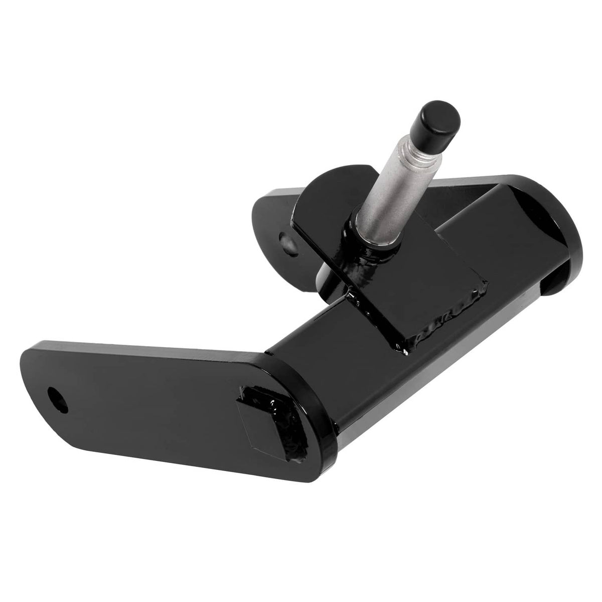 Black mower fork mount set with axle post and two end mounting plates