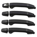 Smooth black exterior door handle set with gaskets, four pieces
