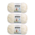 Cream super bulky chenille-style baby blanket yarn, 3-pack skeins