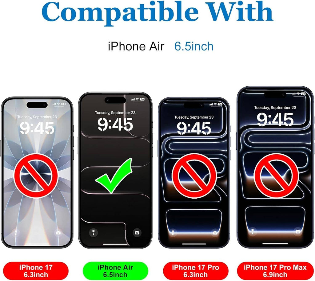 Matte glass screen protector compatible with iPhone Air and iPhone 17 series sizes