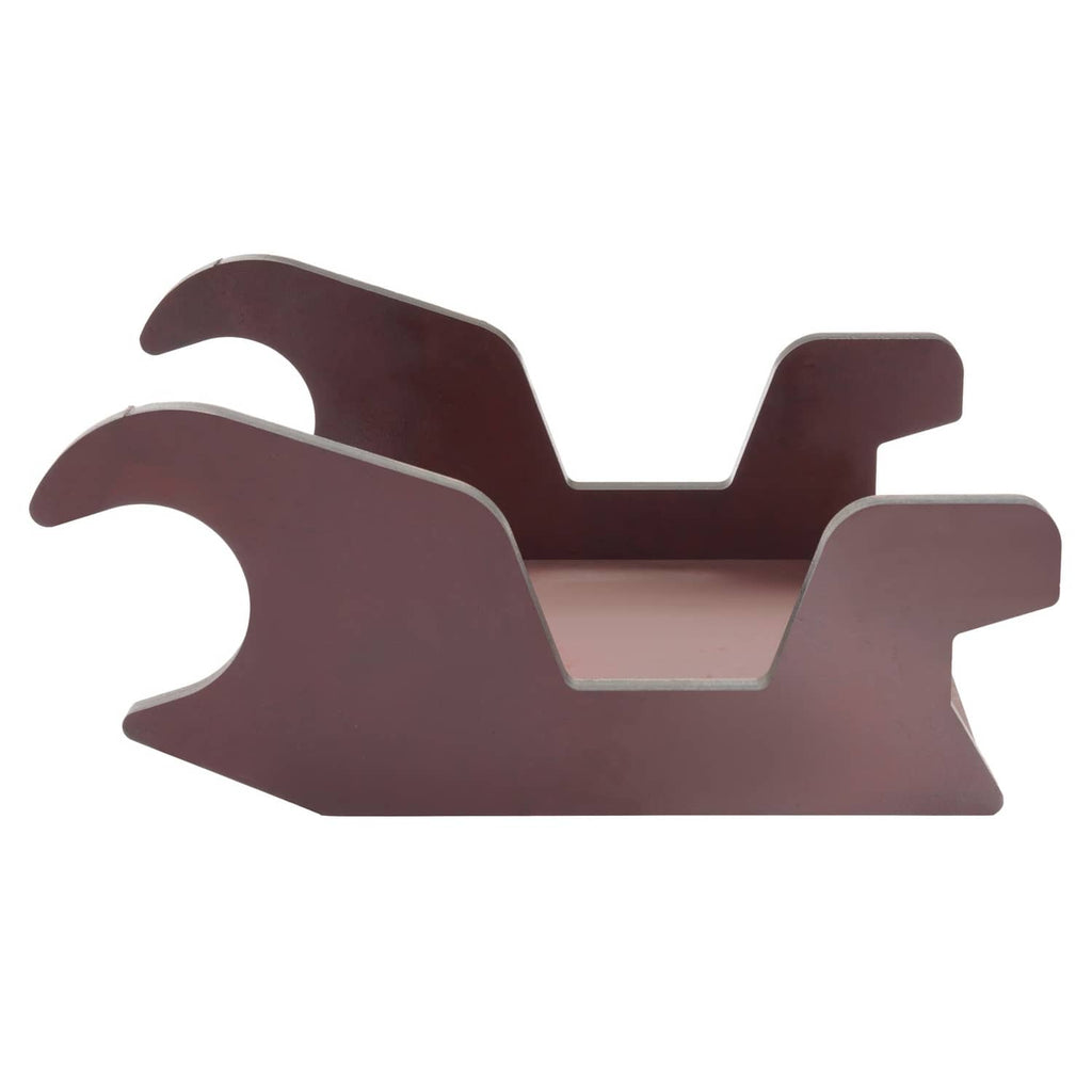 Metal bucket ear attachment with wide side panels and centered flat platform