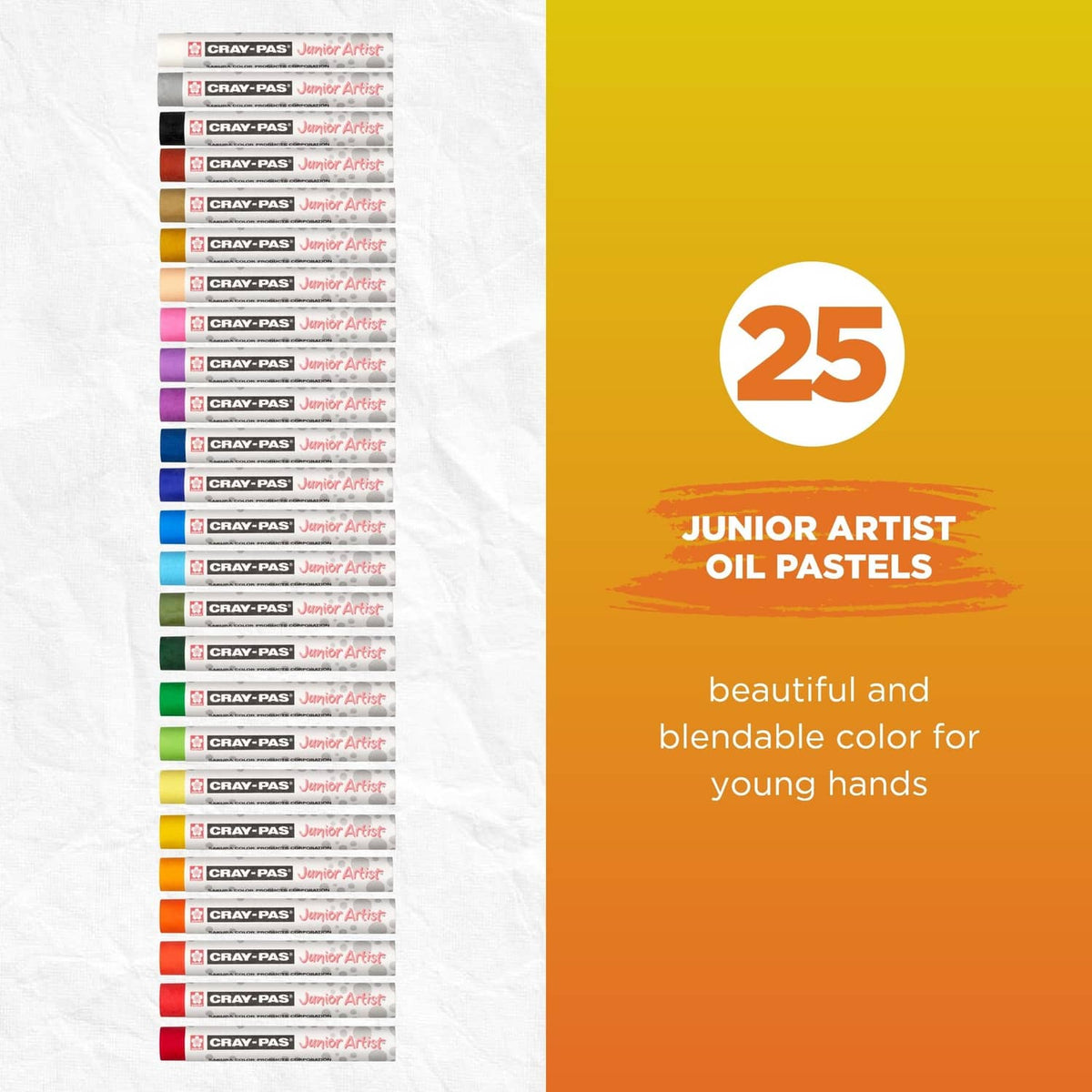 Junior Artist oil pastels boxed set with 25 colored sticks