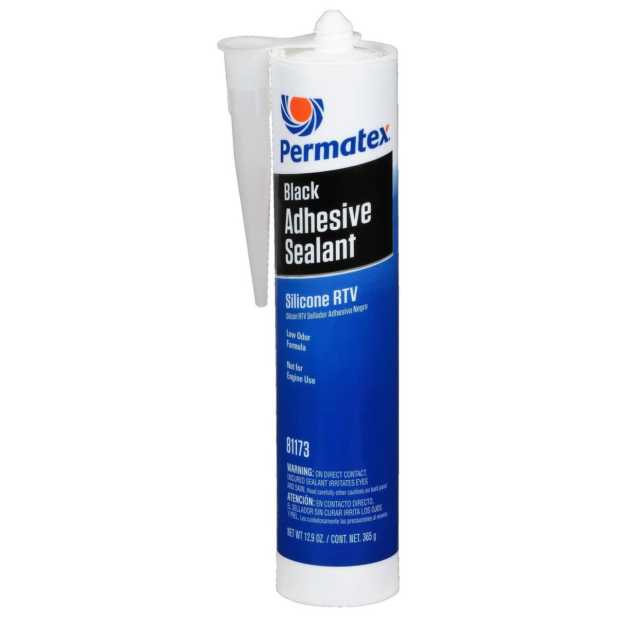 Permatex 81173 black silicone adhesive sealant caulk tube, 12.9 oz