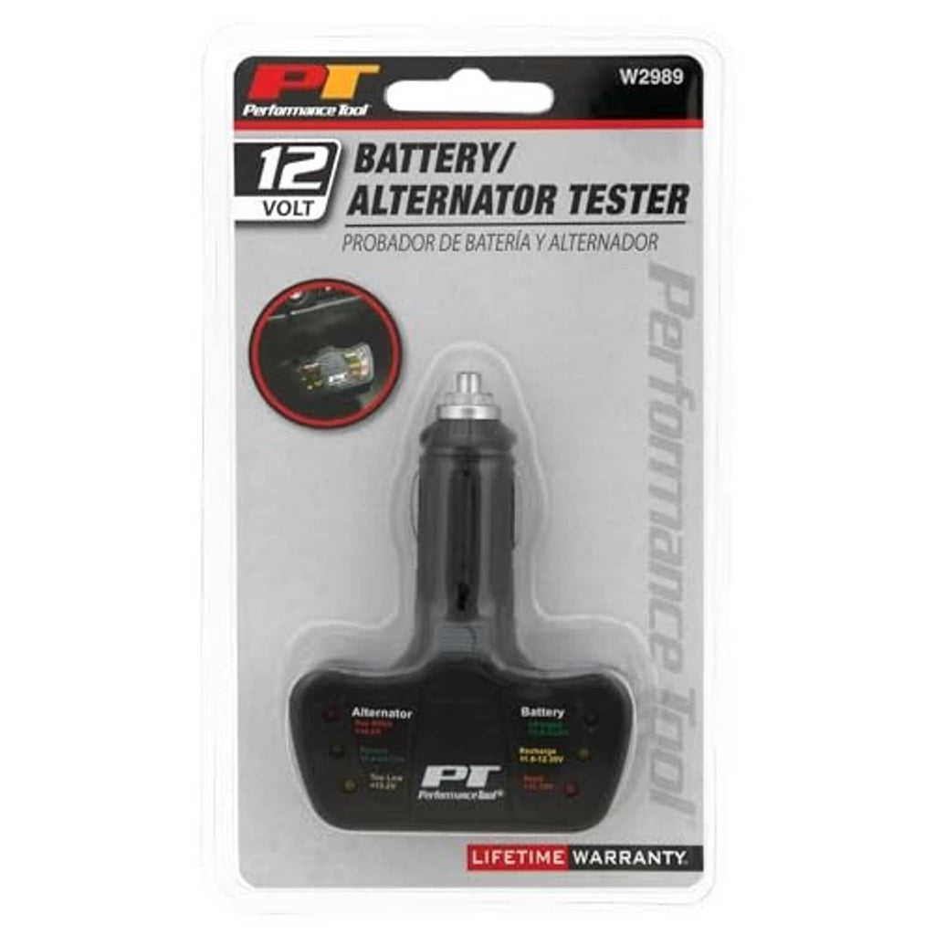 PT 12V battery/alternator tester in retail blister packaging