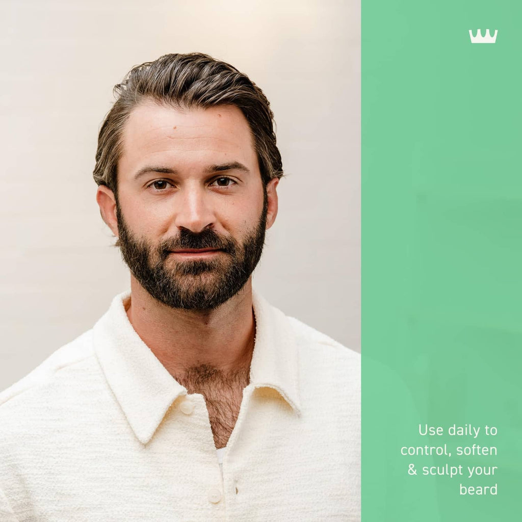 Man with trimmed beard, Wild Mint beard & scruff cream