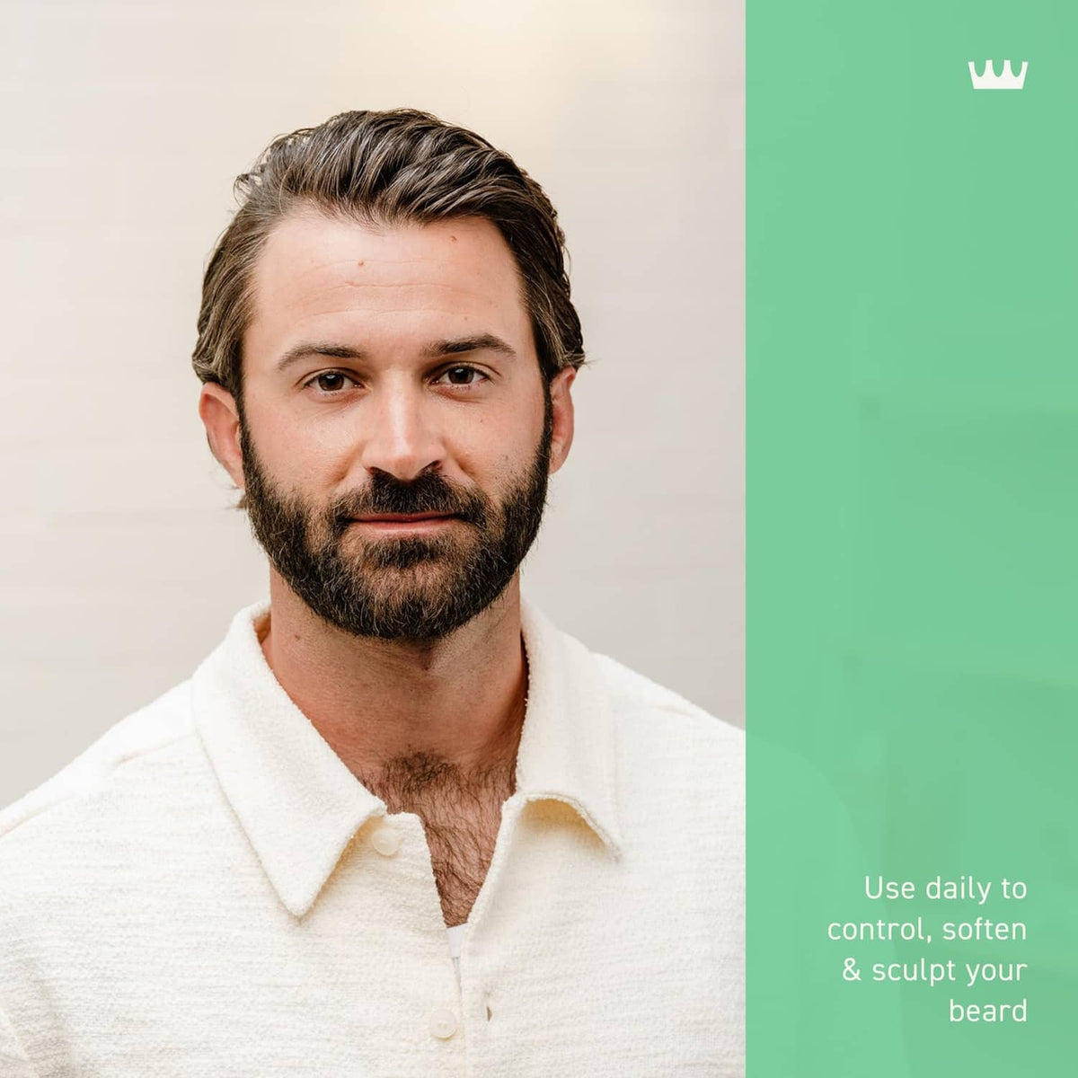 Man with trimmed beard, Wild Mint beard & scruff cream
