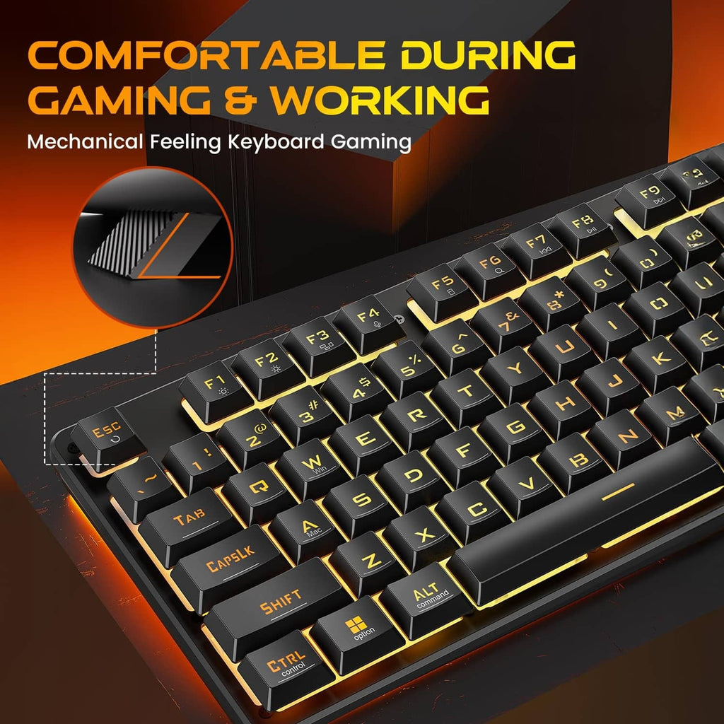 Redragon K521 Pro mechanical-style gaming keyboard with RGB lighting and yellow highlights
