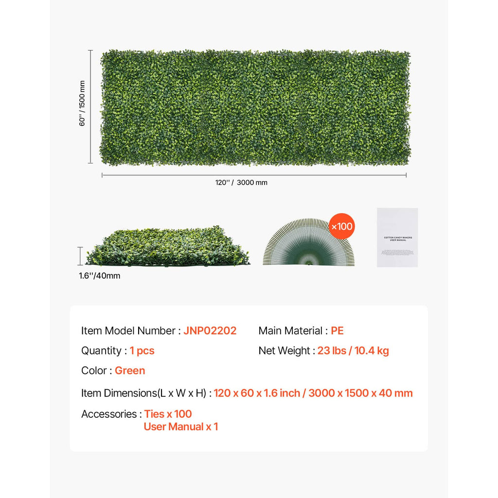 Green artificial grass screen panel with straight edges and dense coverage