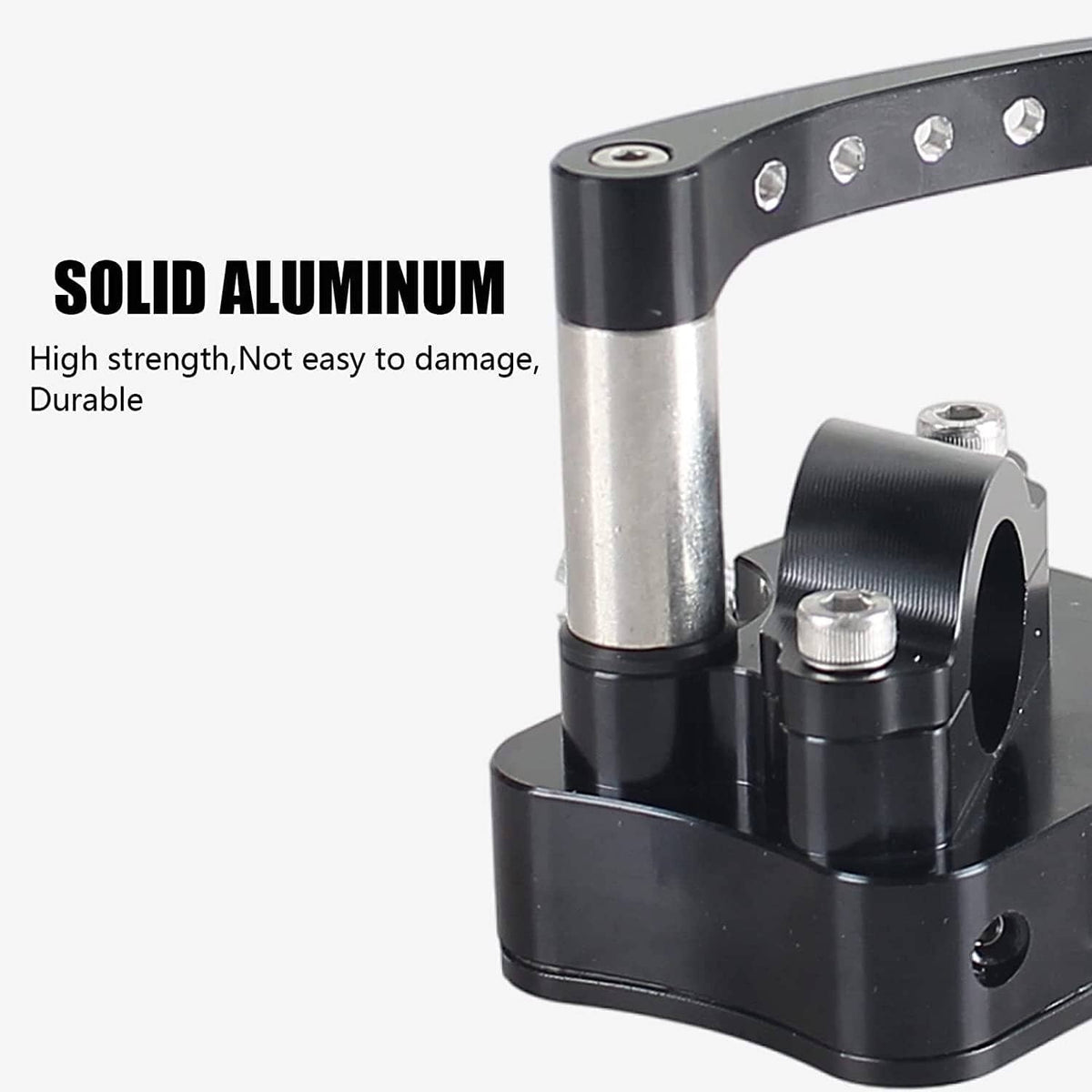 Solid aluminum billet thumb throttle with silver stem, black base, and threaded adjuster