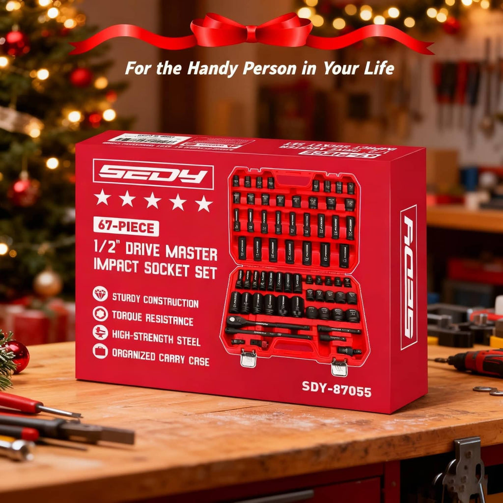 RivetOak Master 1/2" Drive Impact Socket Set, 67-Piece Standard & Deep Impact...