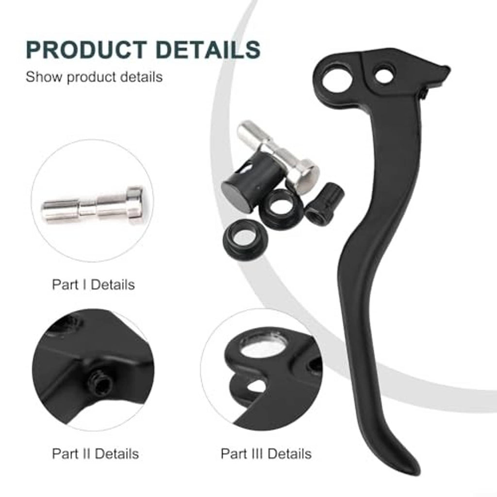Black brake lever pull rod with included pins, washers, and replacement parts