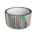 Eacilles holographic reflective self-adhesive tape roll, silver rainbow diamond sheen