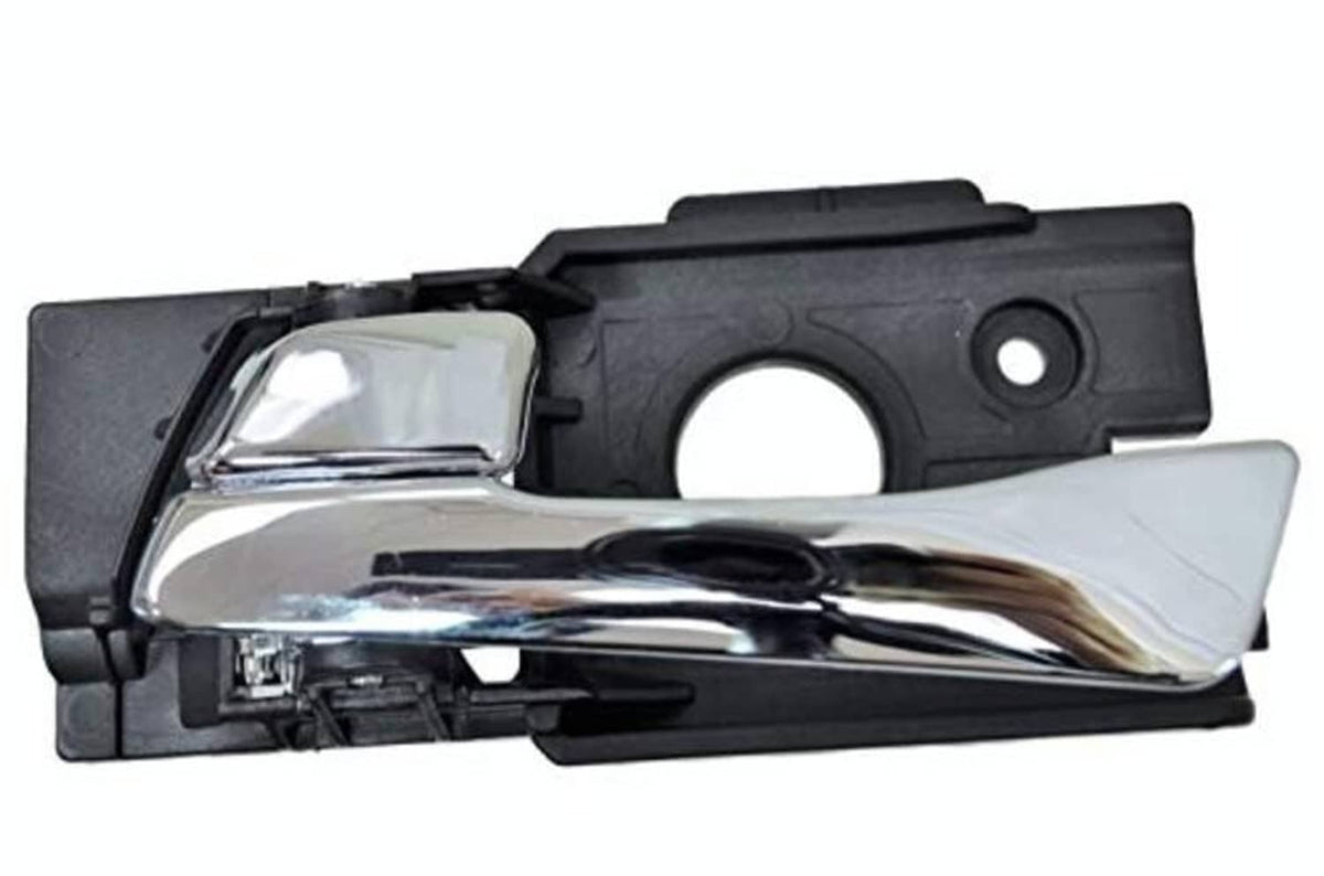 Interior inside door handle, chrome finish with black surround and round bezel