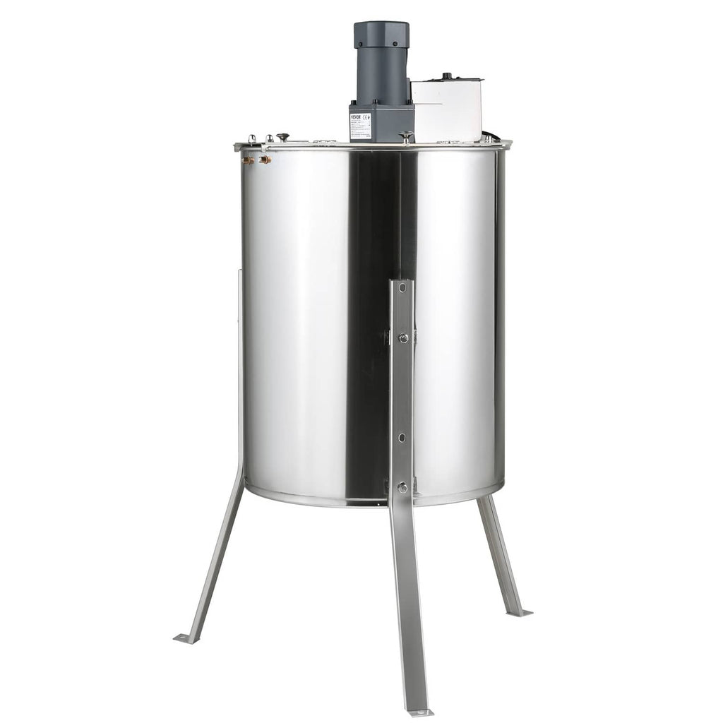 Stainless steel electric honey extractor with stand legs, large round tank
