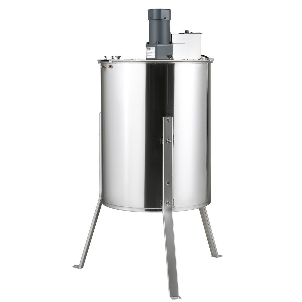 Stainless steel electric honey extractor with stand legs, large round tank