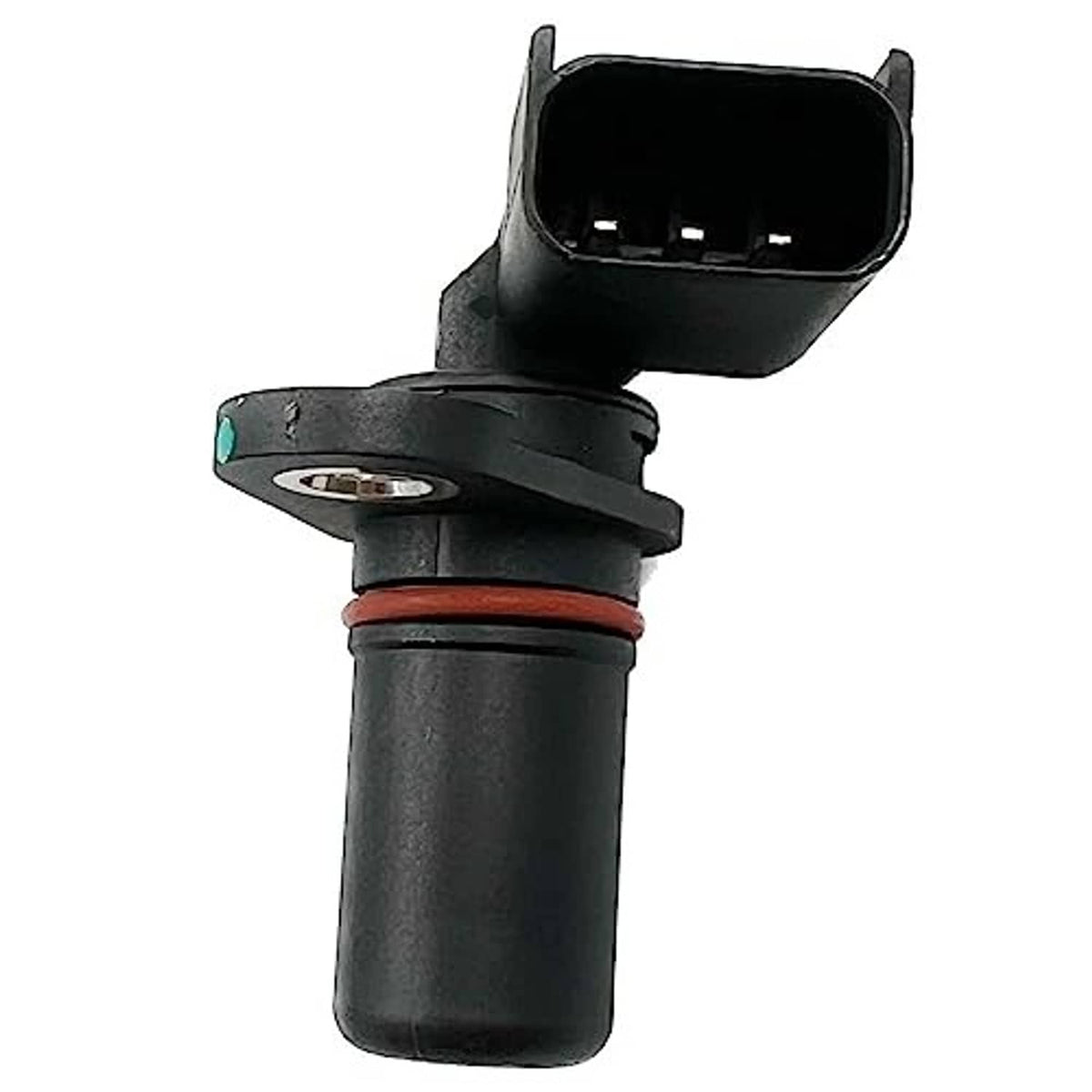 Crankshaft position sensor with black housing, red seal ring, and 4-hole plug