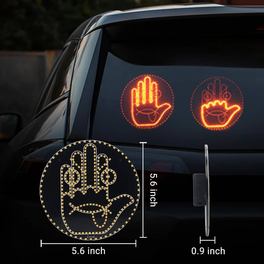 Suction-cup amber LED hand-gesture light panel with remote size details