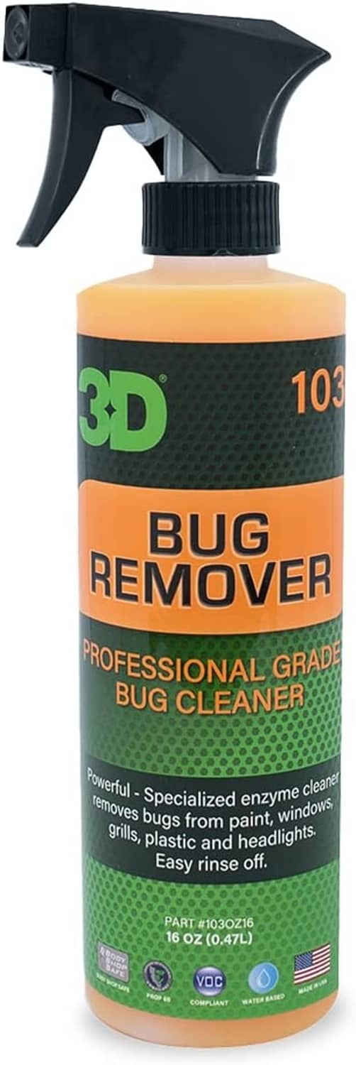 3D bug remover spray bottle with black trigger sprayer, orange liquid