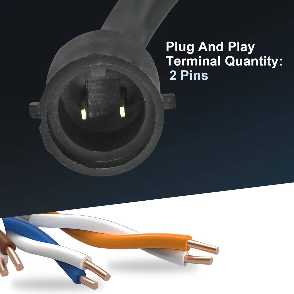 2-pin electrical plug terminal with wiring connector for window regulator