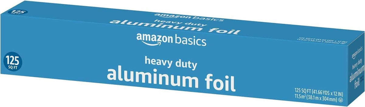 Heavy-duty aluminum foil roll, 125 sq ft, retail box side panel
