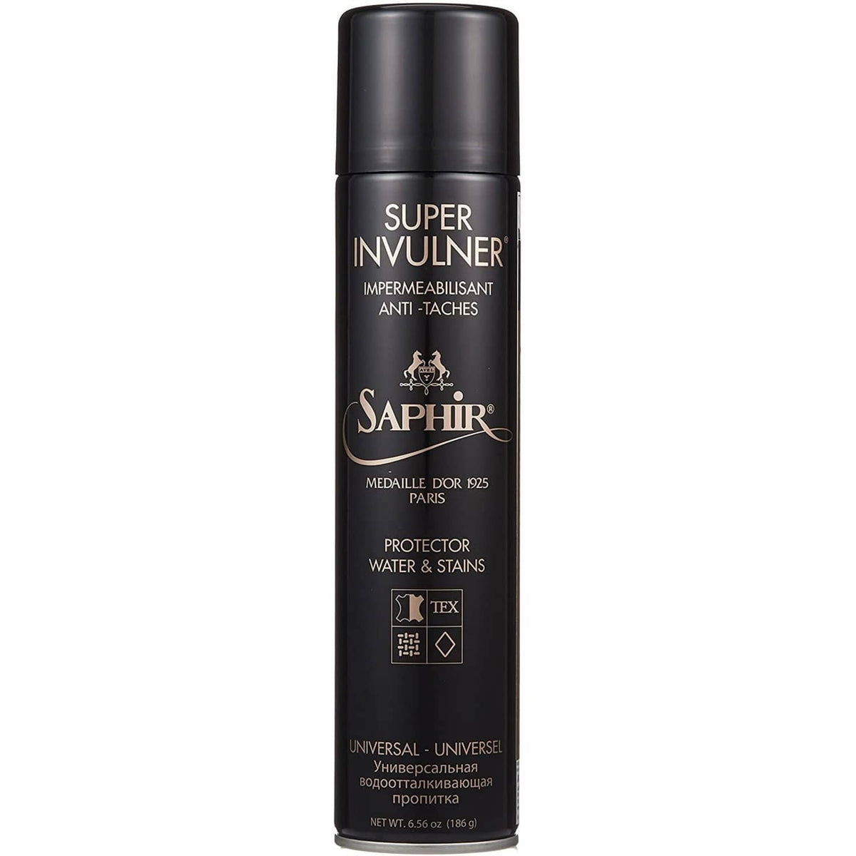 SAPHIR Super Invulner waterproof spray can, 300 ml, black bottle with label