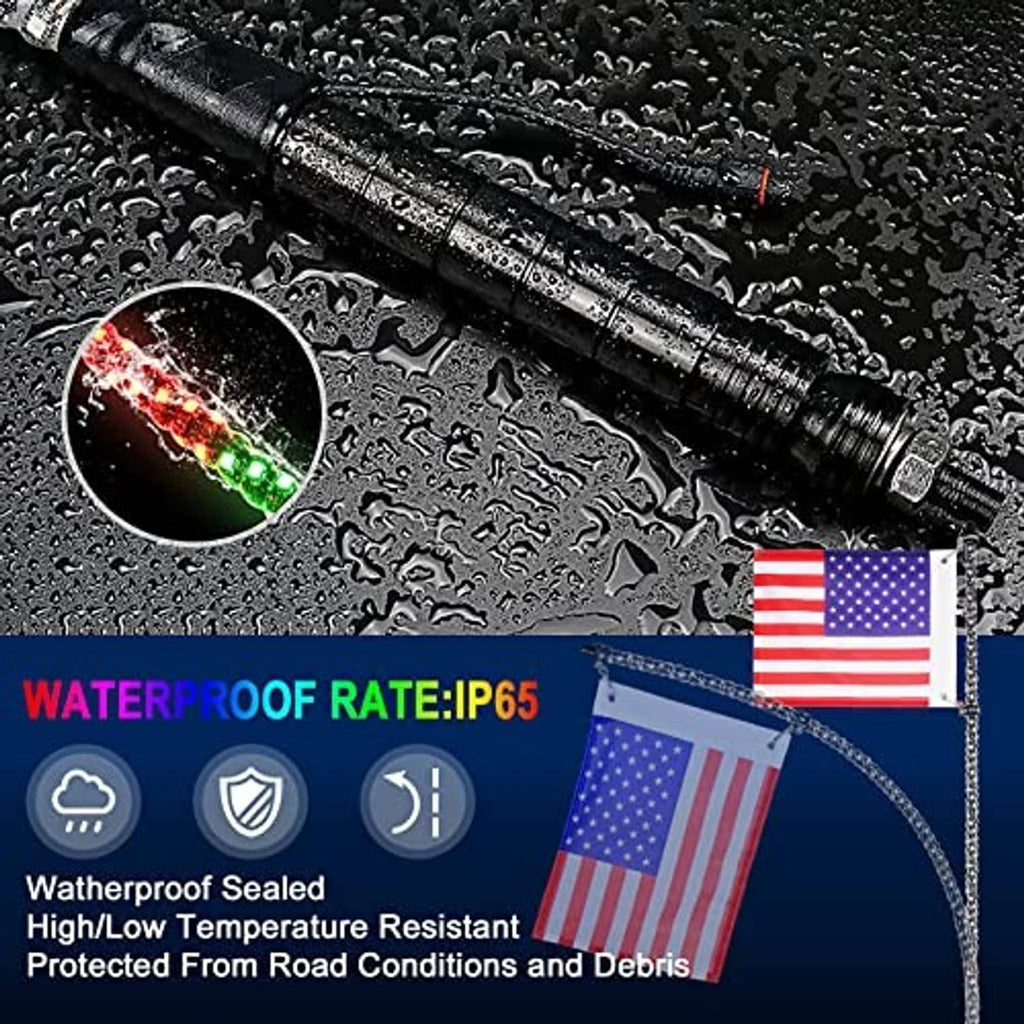 Waterproof LED whip light strip with metal connector and sealed cable