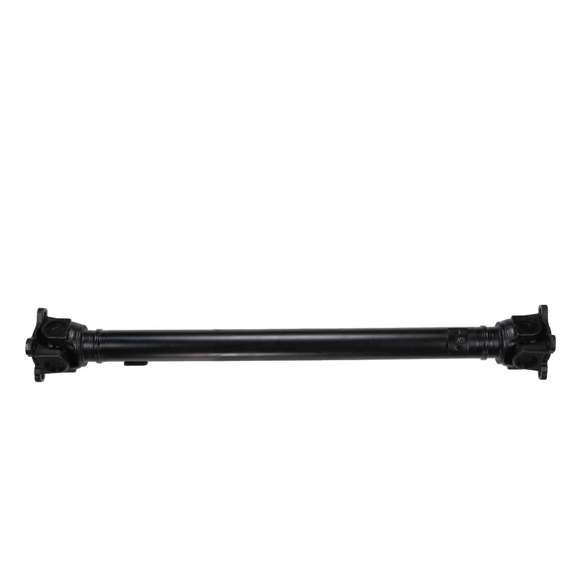 Front driveshaft prop shaft, long black bar with flanged ends