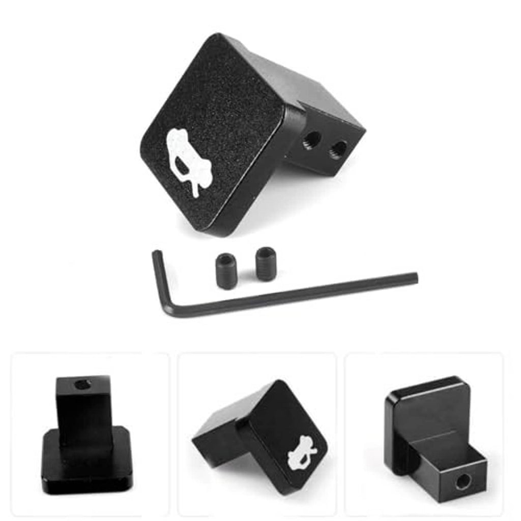 Black hood latch release handle kit with hex key and two small hardware spacers