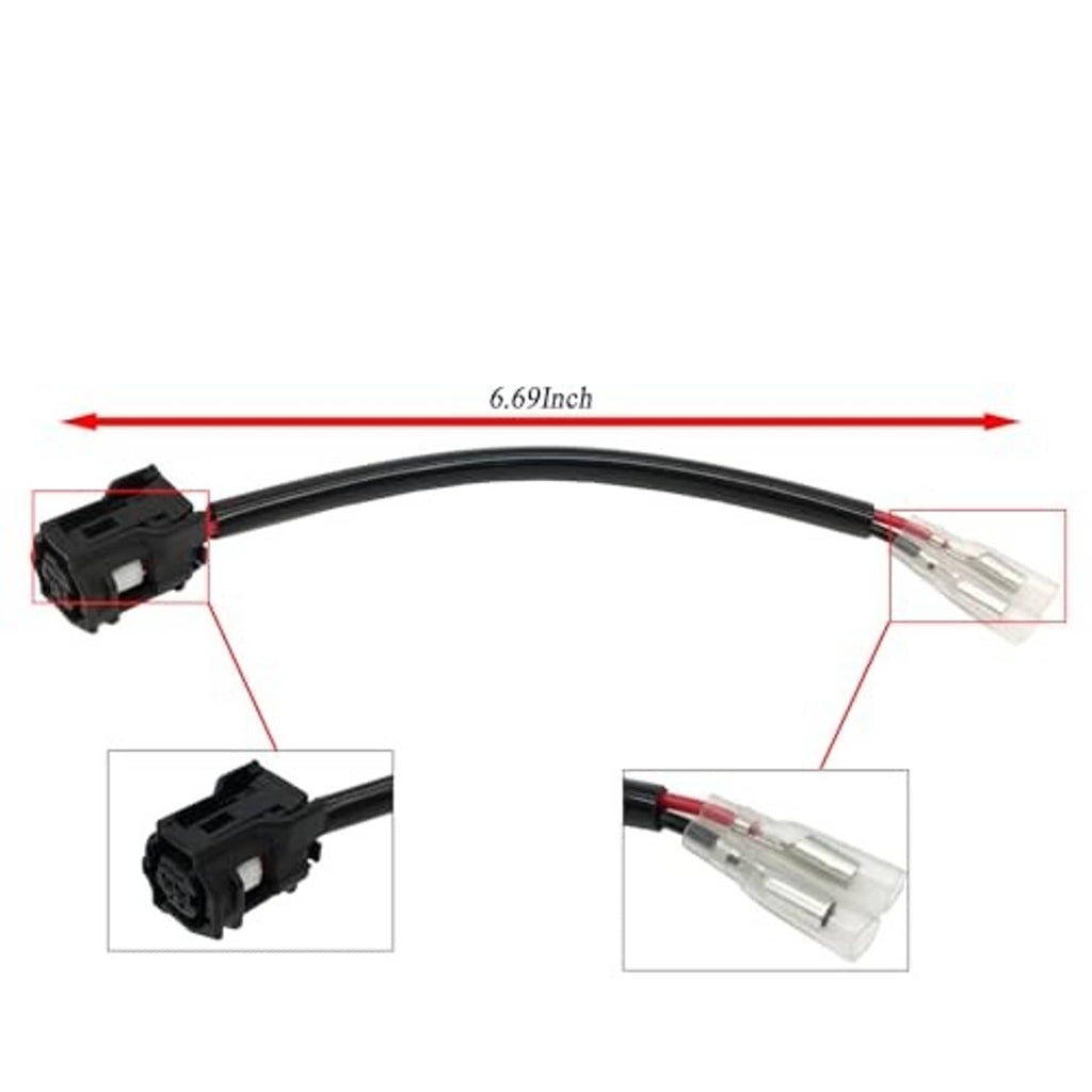 Motorcycle light wiring harness length 6.69 in with two black connector plugs