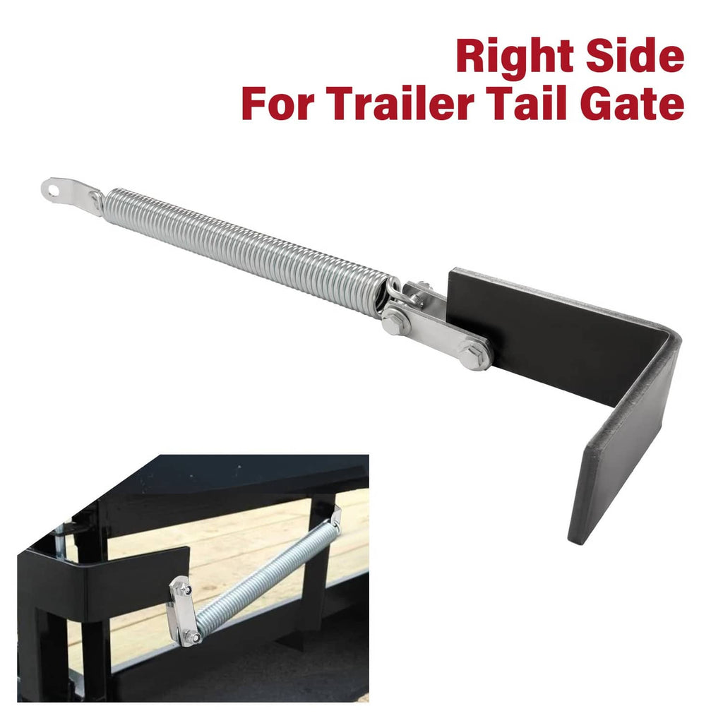 Right tailgate spring lift assist kit for trailer tailgate with black arm and coil