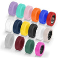 16-pack silicone ring covers in assorted colors, each with open sensor window