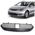 Front lower bumper grille with black honeycomb mesh and silver center insert.