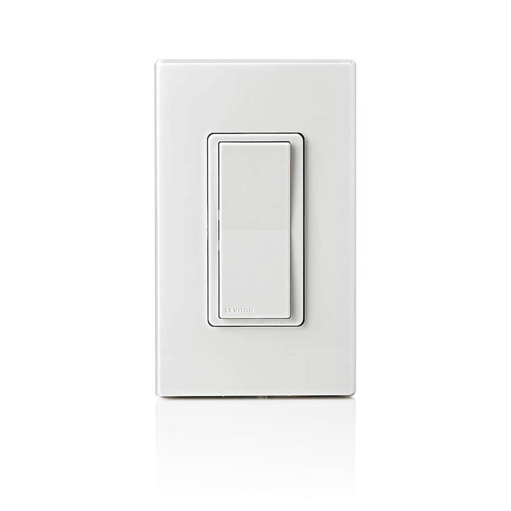 White Decora smart switch companion wall plate with centered rectangular rocker