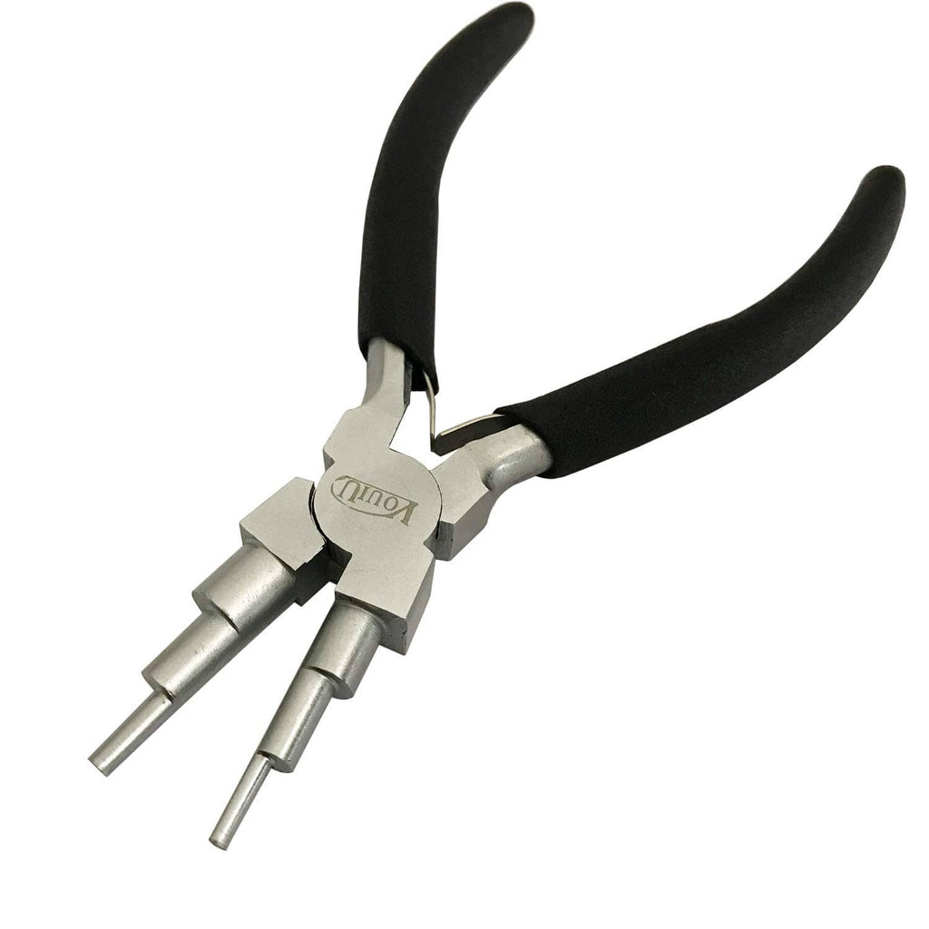 Black bail making pliers with 6-step forming jaws and pin set