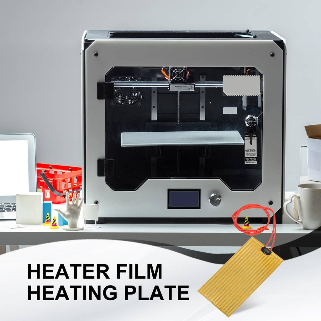 Yellow heater film heating plate with red wire lead