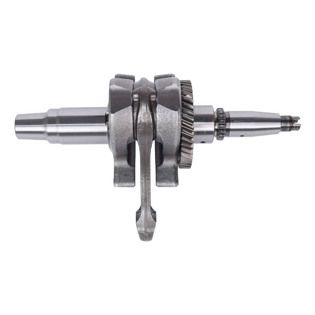ATV crankshaft with dual crank journals and toothed drive gear