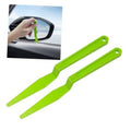 Set of 2 bright green window tint vinyl squeegee tools with long flat edges