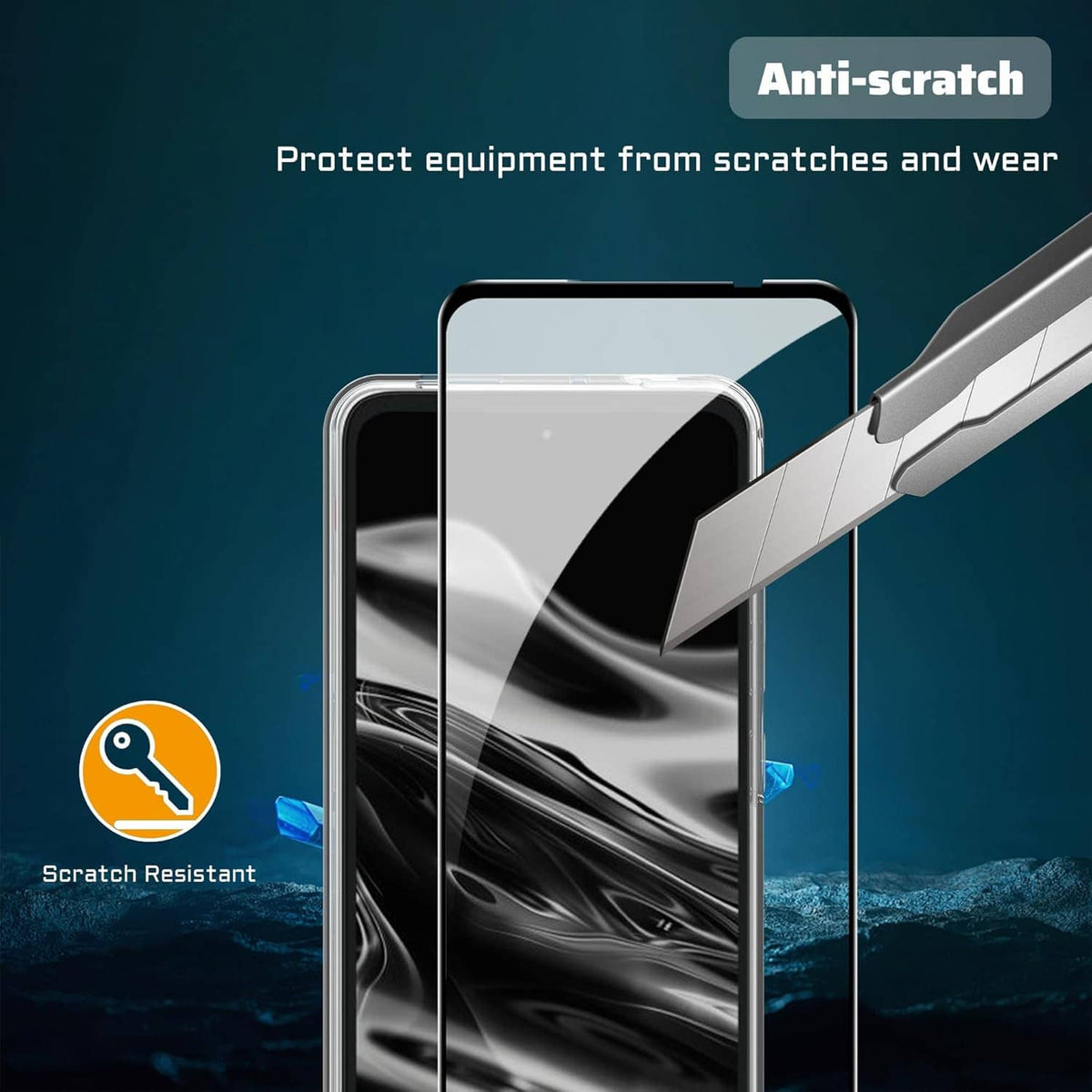 Tempered clear screen protector sheet for scratch-resistant phone display