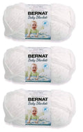 White super bulky baby blanket yarn skeins, 3-pack with labels