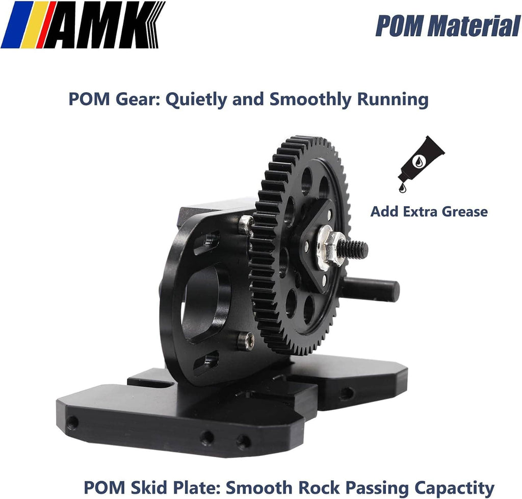 POM gear and POM skid plate differential gearbox with mounting base